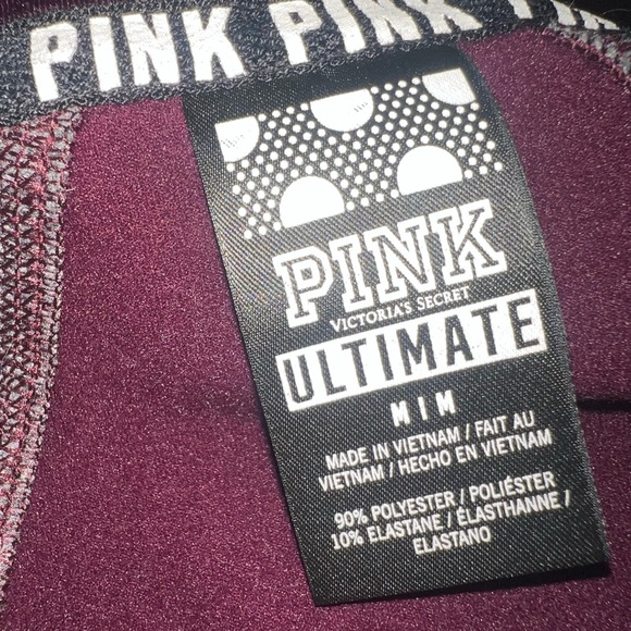 PINK VICTORIA’S SECRET Ultimate Maroon & Grey Half-Zip Athletic Pullover Jacket - Picture 11 of 11